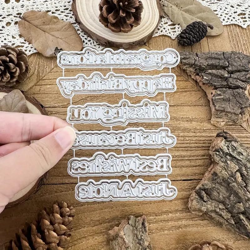 Merry Christmas Birthday Best Wishes Greeting Card Metal Die Cuts,Congration Miss You Cutting Dies Cut Stencils DIY Scrapbooking Decorative Embossing Paper Scrapbooking Card Making image 5