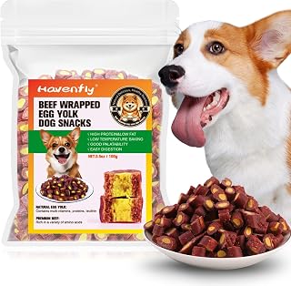 Beef Wrapped Egg Yolk Dog Snacks - High Protein, Low Fat, Ideal for Small & Medium Dogs, 100g/3.5oz
