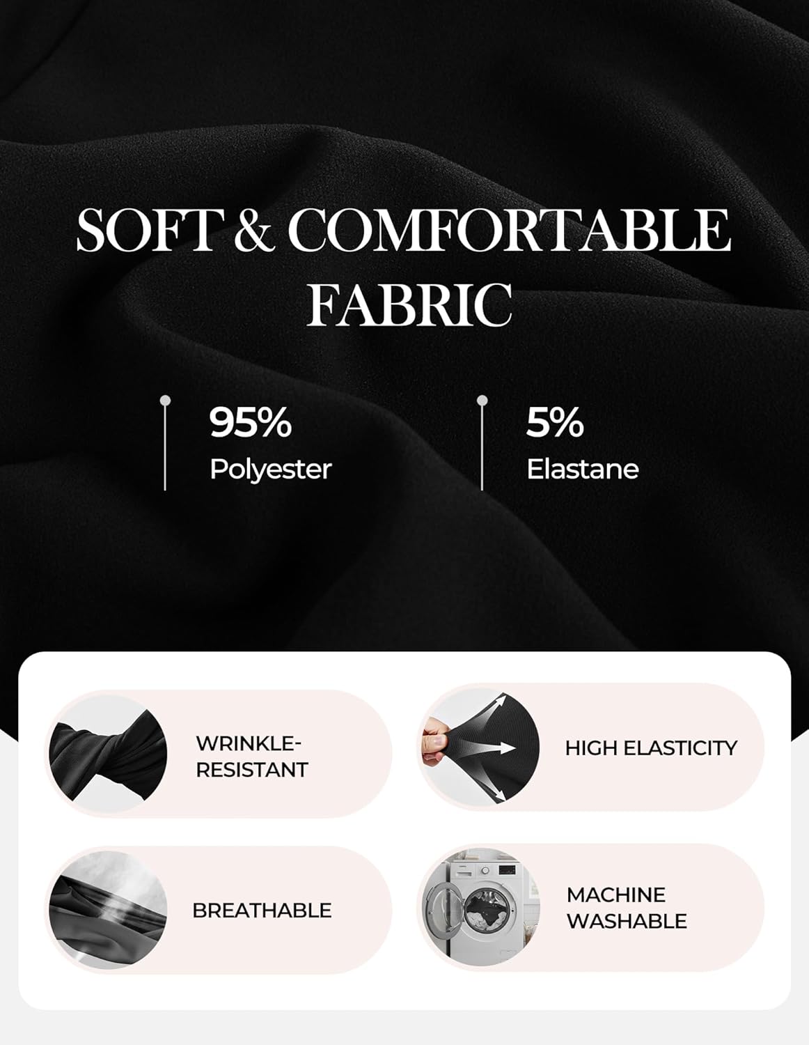 GRACE KARIN Work Dresses for Women 2025,Midi Business Dress,3/4 Sleeve Classy Fit and Flare Dress with Pocket - Image 6