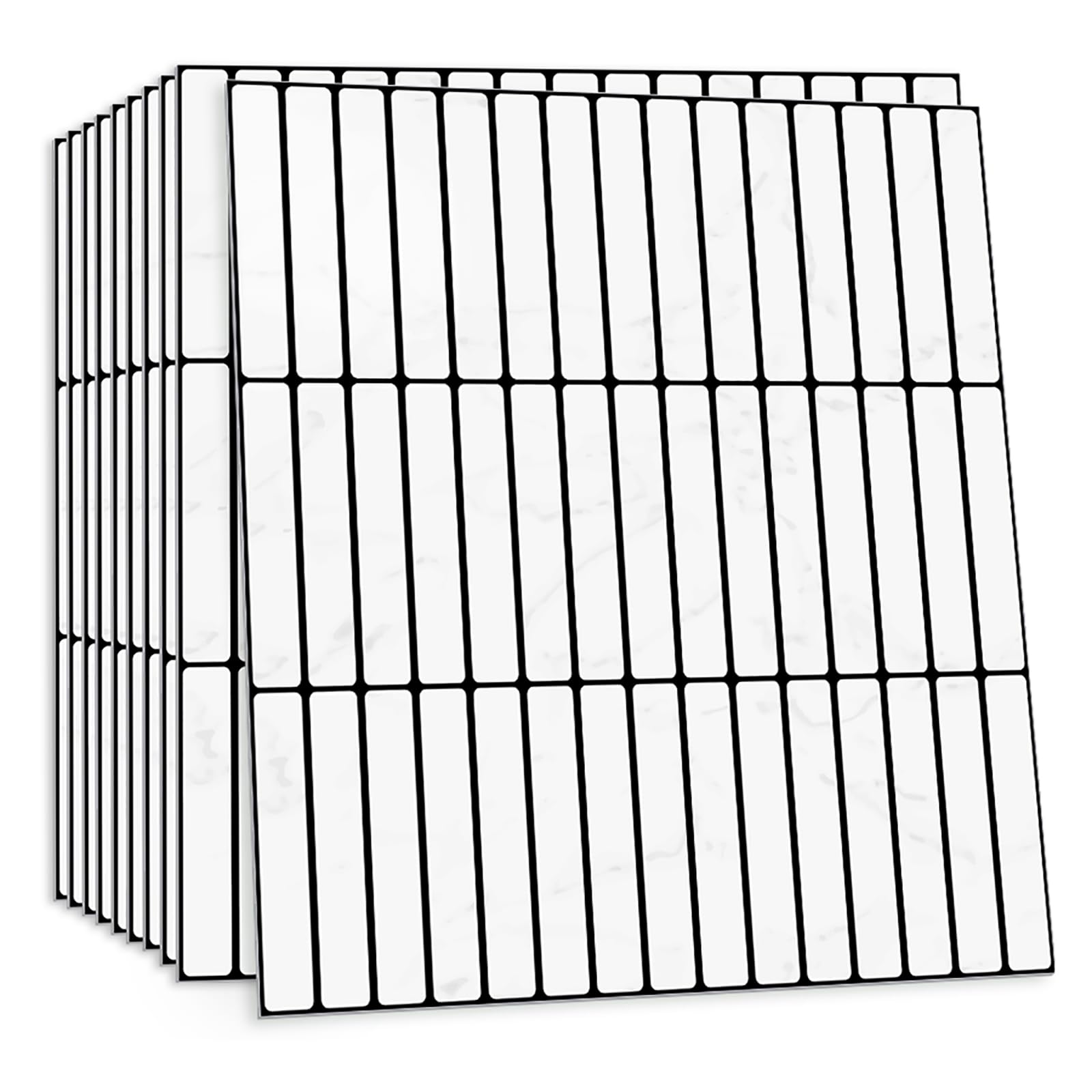 CHDITB 10 Sheets Bathroom Tile Stickers 2D White Wall Tiles Peel and Stick
