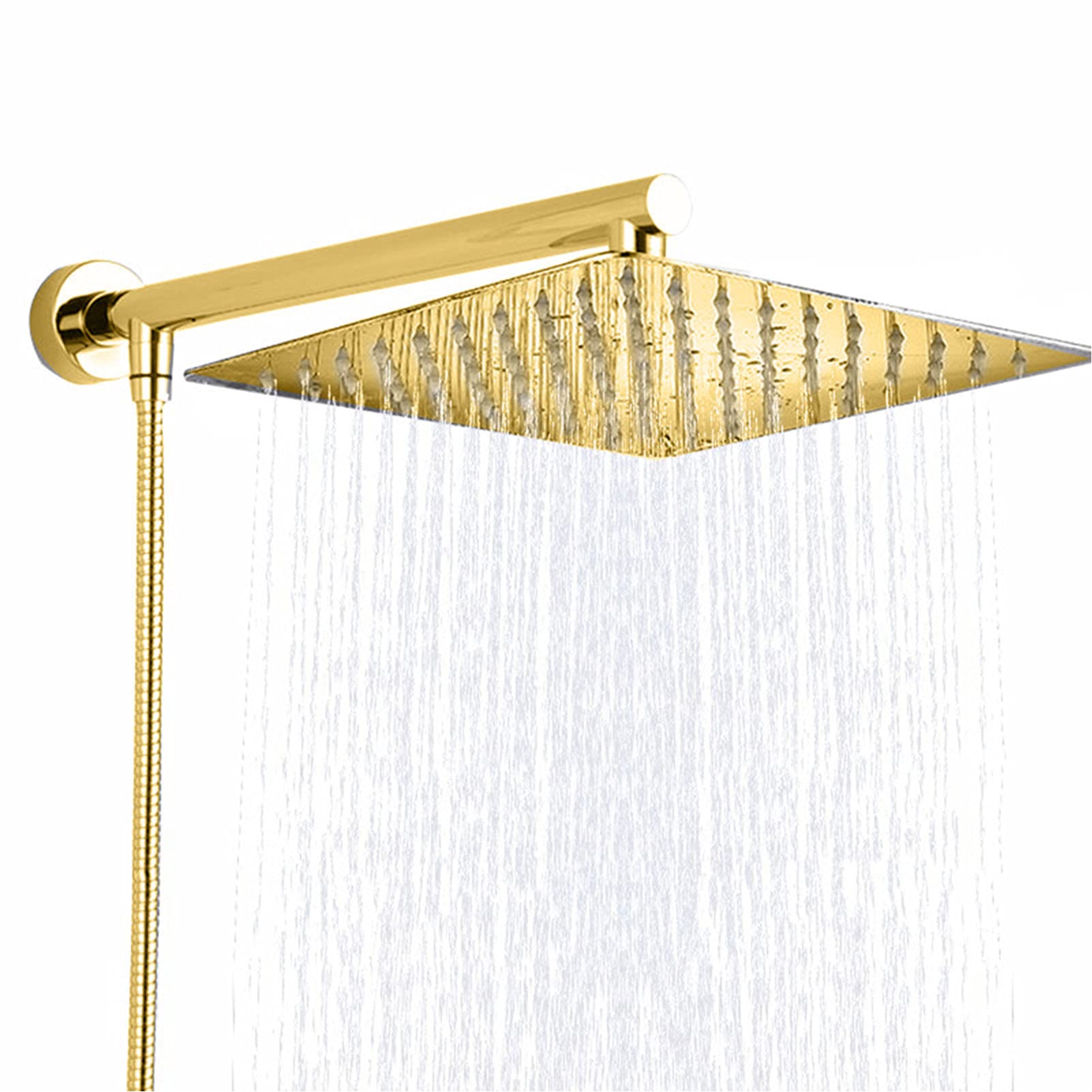 Pommeau de douche à effet de pluie en acier inoxydable et laiton pour une finition luxe