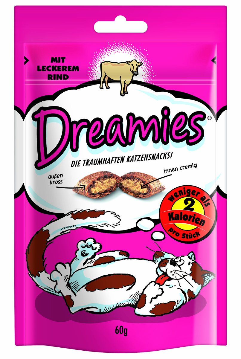 Dreamies Snacks with Beef, Pack of 3 (3 x 60 g)