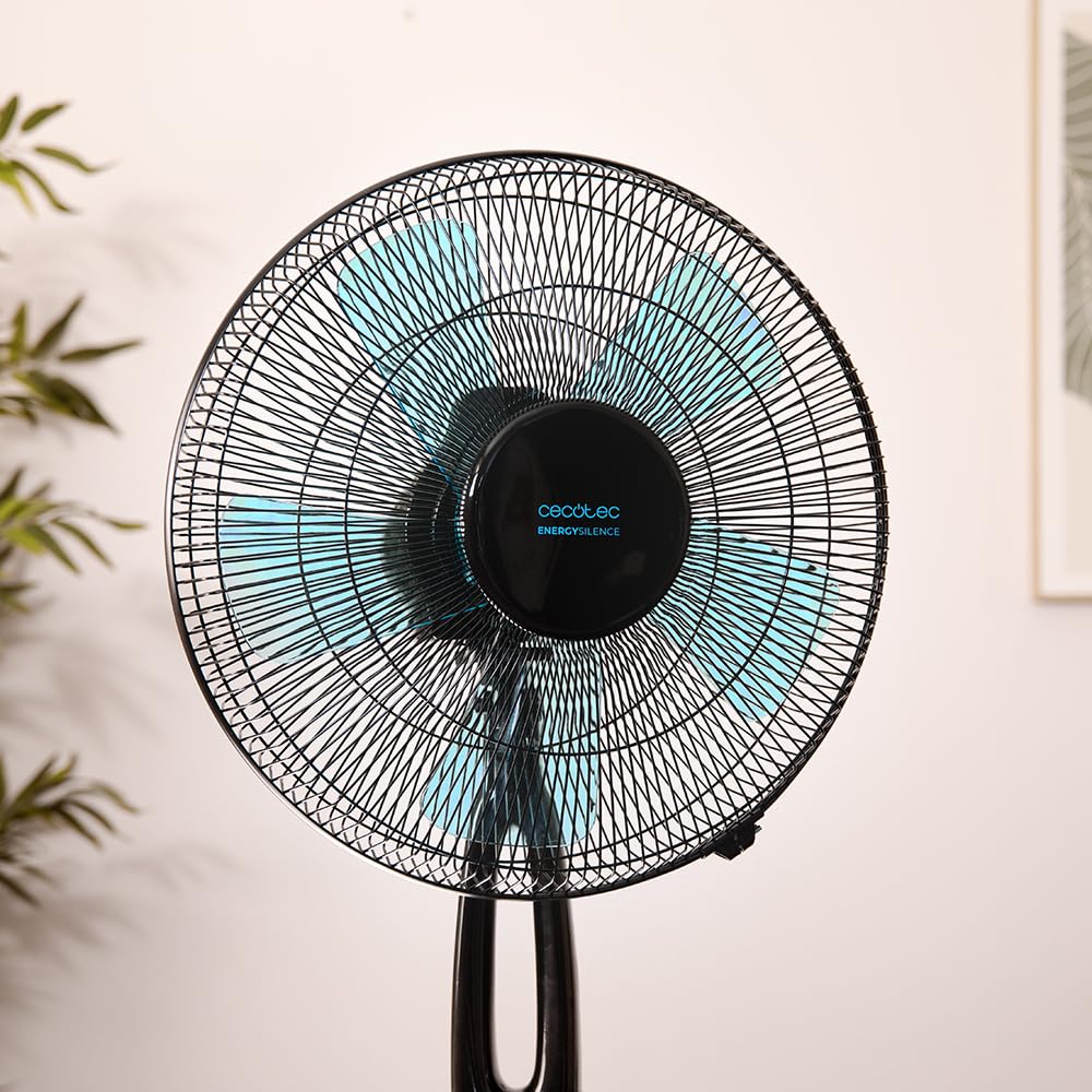 Cecotec Ventilateur sur Pied EnergySilence 560 Max Smart, 45 W, Diamètre 30 cm, 5 Pales, Contrôle Facile et Tactile, 3 Vitesses et Minuterie jusqu'à 12 Heures, Oscillation Automatique à 80º