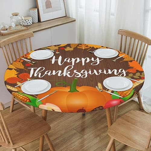 Vista 81 de Delerain Mantel redondo ajustable de hortensia azul, mantel redondo impermeable con borde elástico, lavable, para interiores y exteriores, se adapta