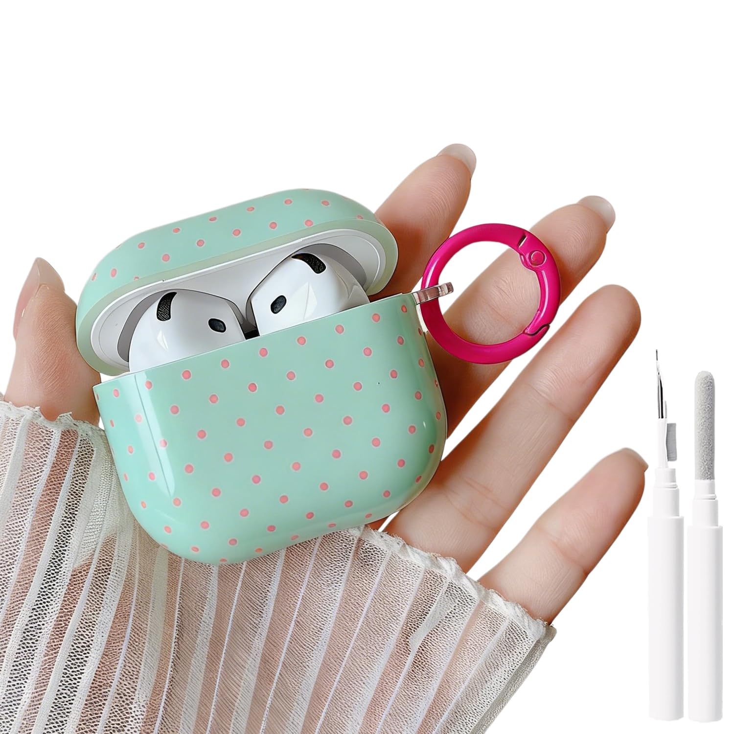 Amazon.co.jp: MINSCOSE AirPods 4用ケース、かわいいポルカドット