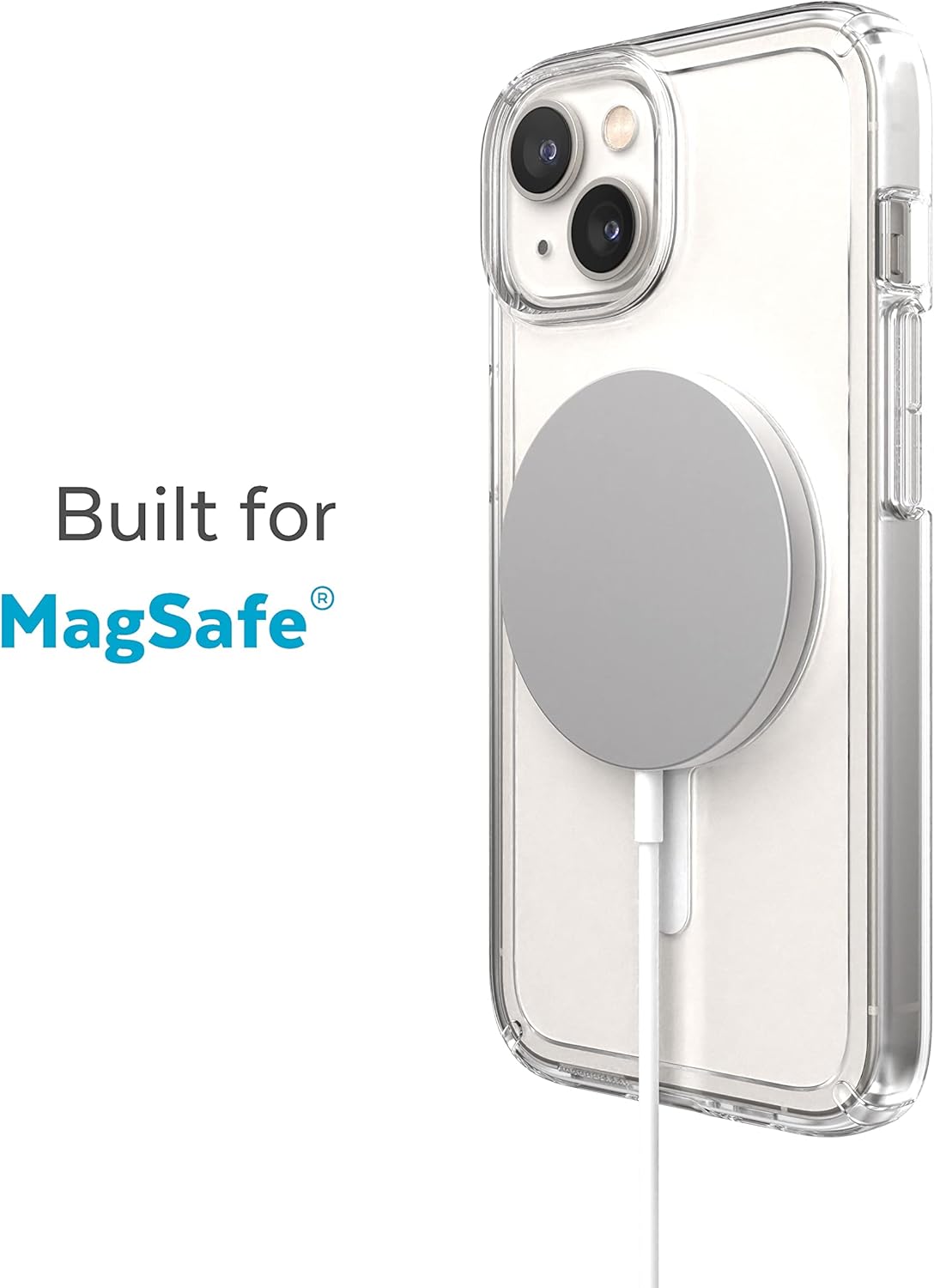 Speck Clear iPhone 14 Plus Case - Slim, Built for MagSafe, Scratch Resistant & Drop Protection Clear Phone Case - Anti-Yellowing - 6.7 inch iPhone 14 Plus Case - Dual Layer - GemShell