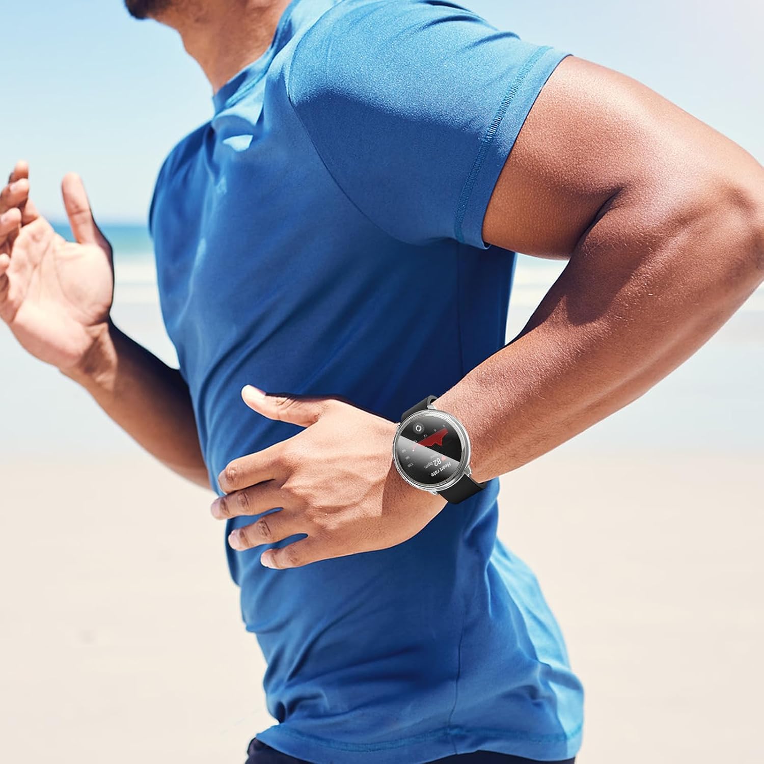 2Peças Película Protetora Compatível com Amazfit Active 2,Capa Bumper Case de TPU para Amazfit Active 2 Protetor de Tela (Prata+Transparente)