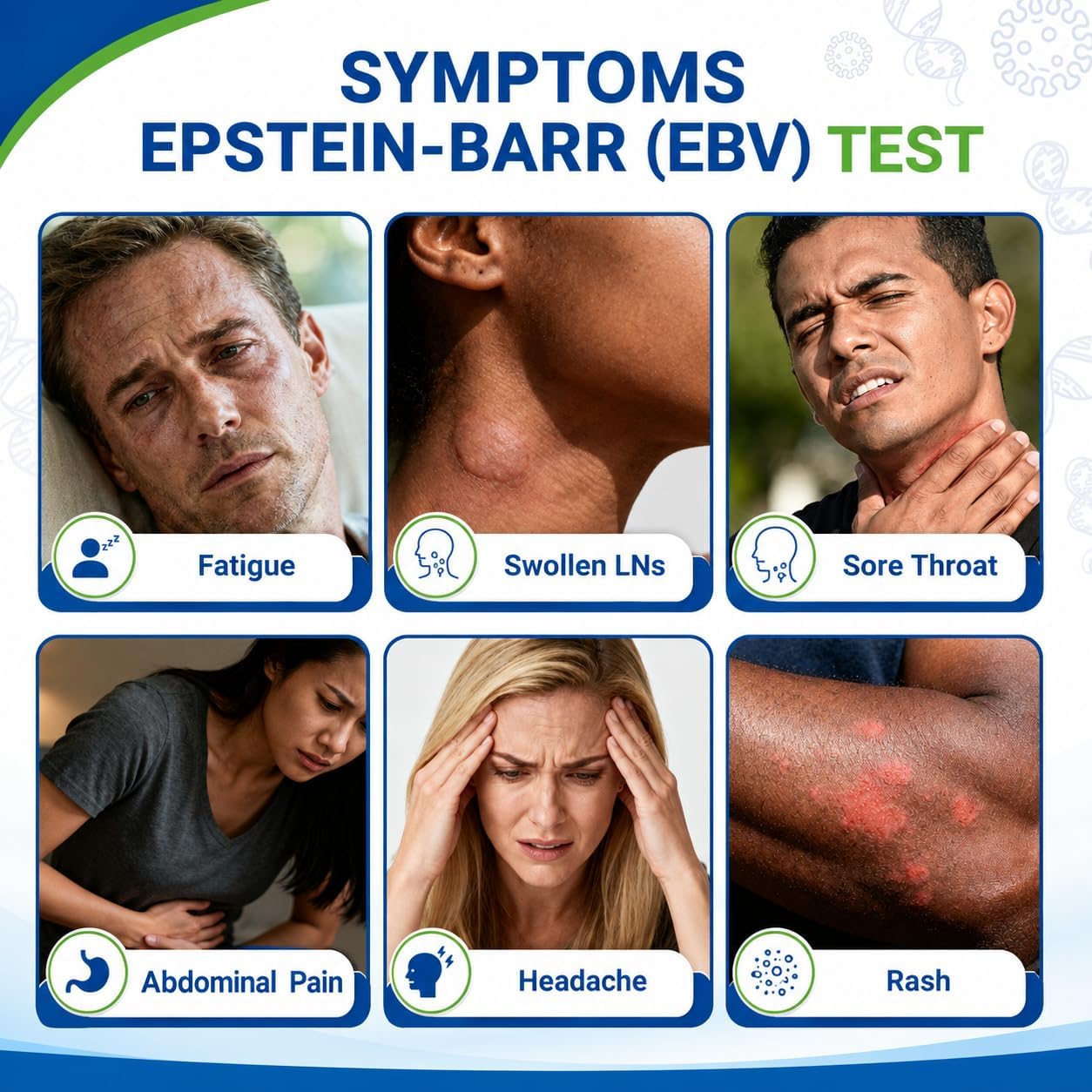 EBV At-Home Test，VCA IgG & EBNA IgG Self-Check，Quick Results Within 15 Minutes，Highly Accurate，Easy to Read and use