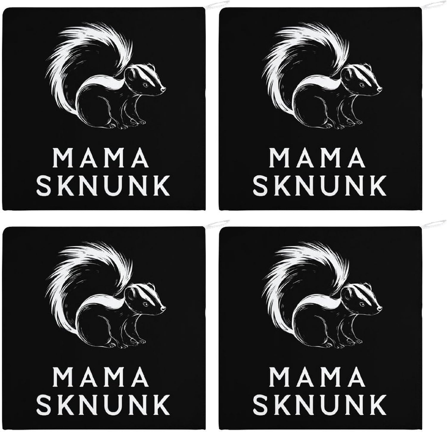 Skunk Mama Microfiber Hand Towels for Bathroom Soft Absorbent Bath Kitchen Towel with Hanging Loop 4PCS