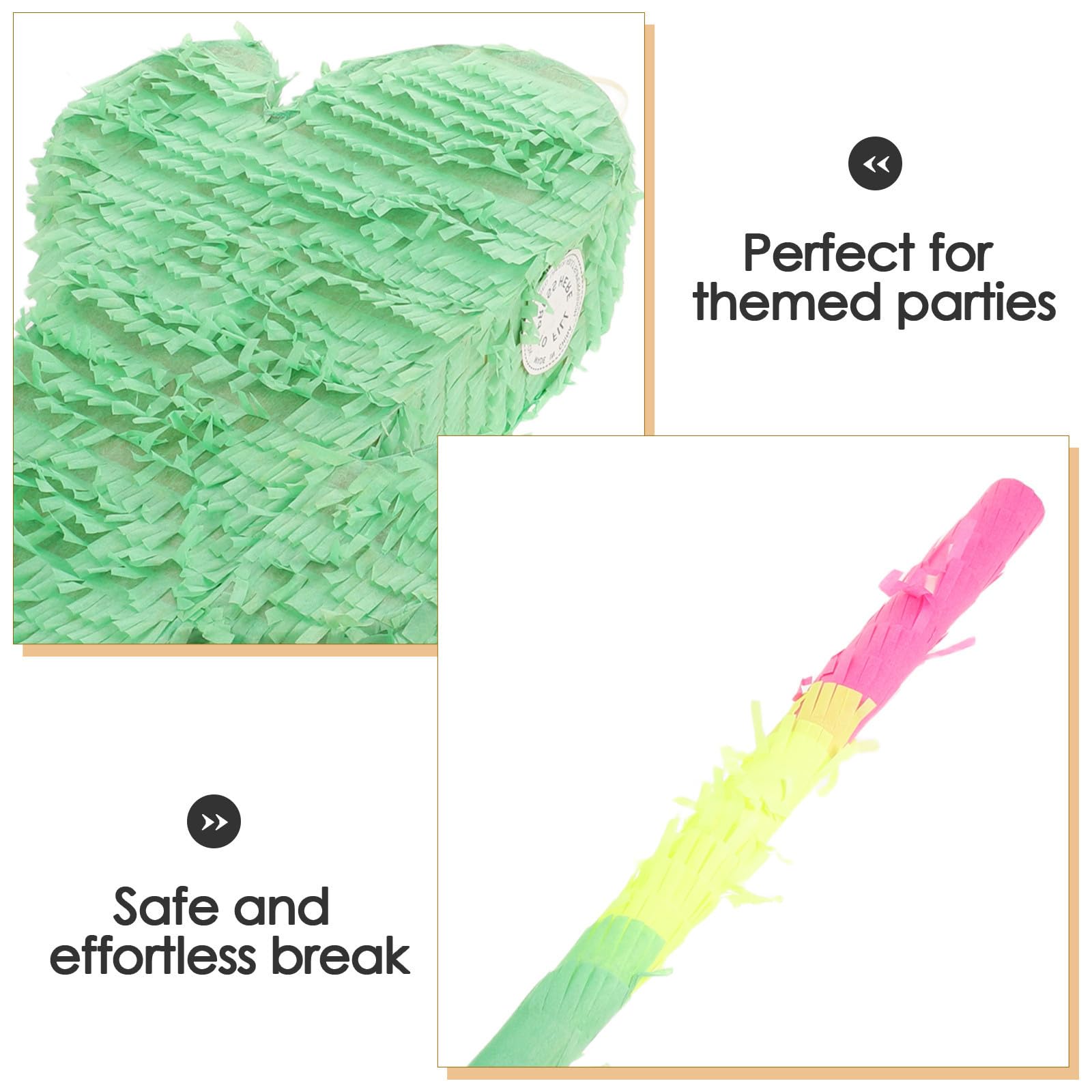 Kisangel Piñata de Cactus de Papel Verde para Celebracion Verano con Juego Interactivo y Fácil de Colgar Adecuado para Fiesta Hawaiana y Cumpleaños Infantil