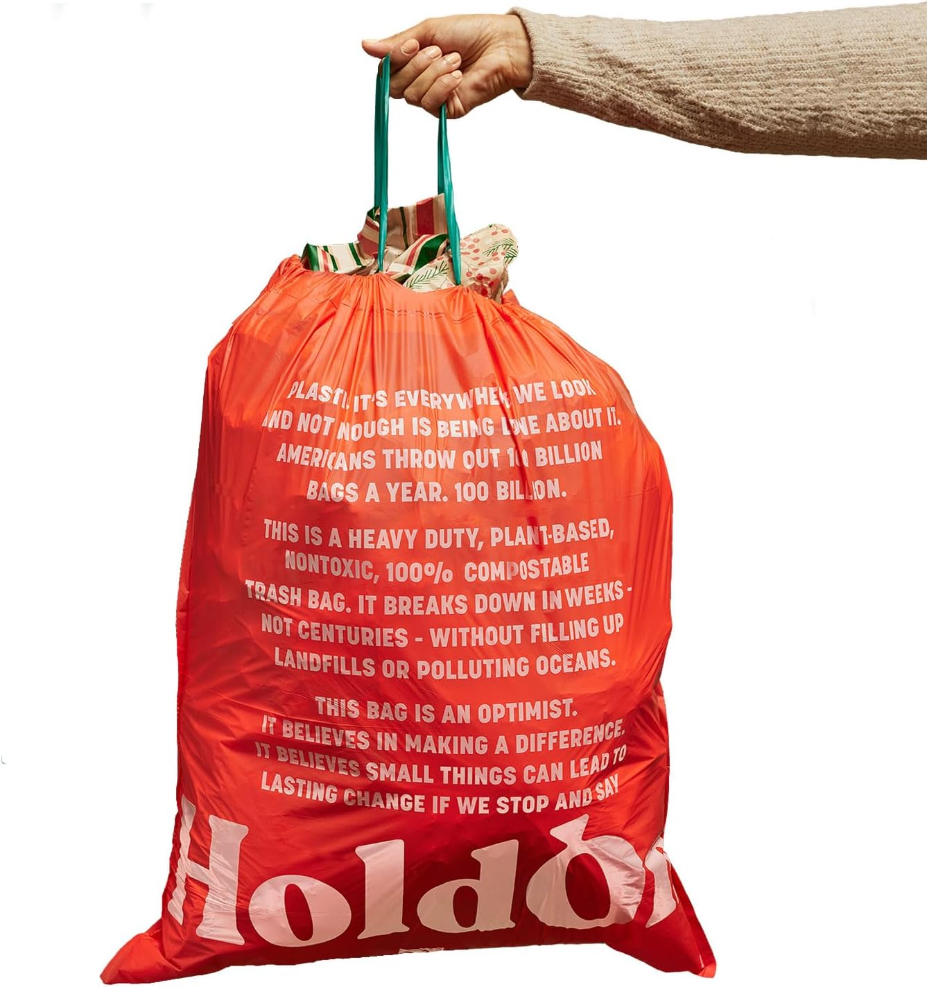 HoldOn 13Gallon Trash Bags Special Holiday Edition Plant