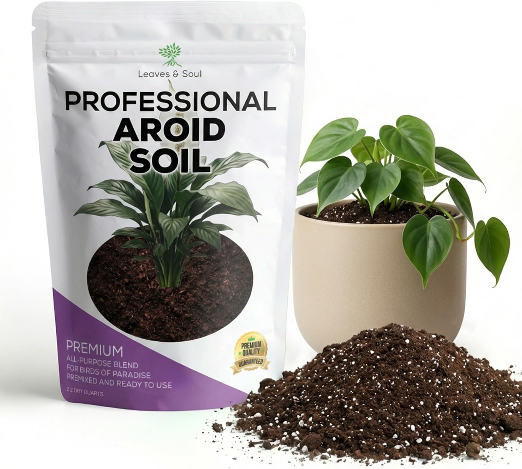 Professional Aroid Soil Mix Large 2.2 Quarts Ready to Use, Premium Potting Soil for Aroid Plants Monstera Philodendron Indoor Plants, Peat Moss Coco Coir Perlite Dolomite Made in USA