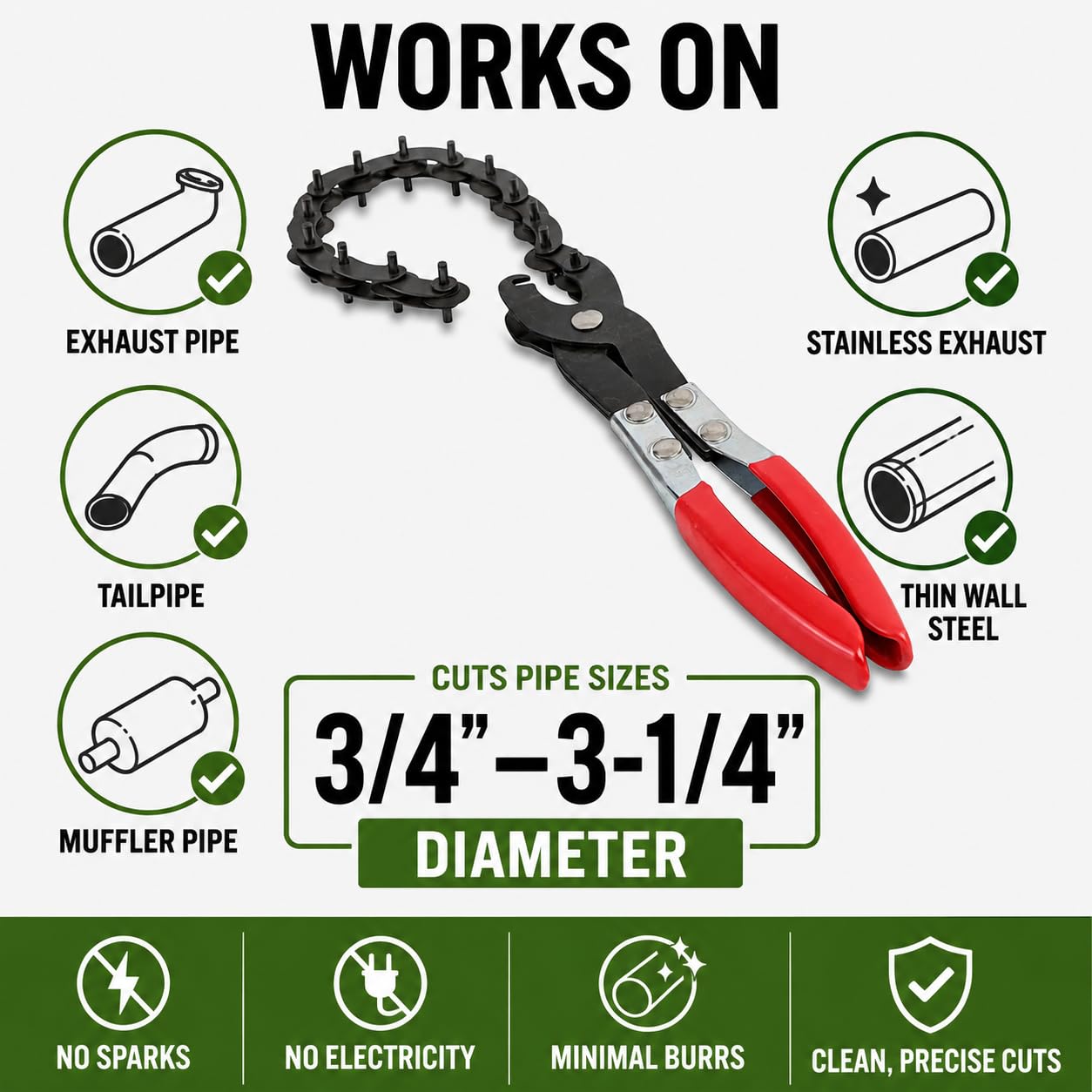 OEMTOOLS Exhaust Cutter - Cuts 3/4" to 3-1/4" Pipe -5