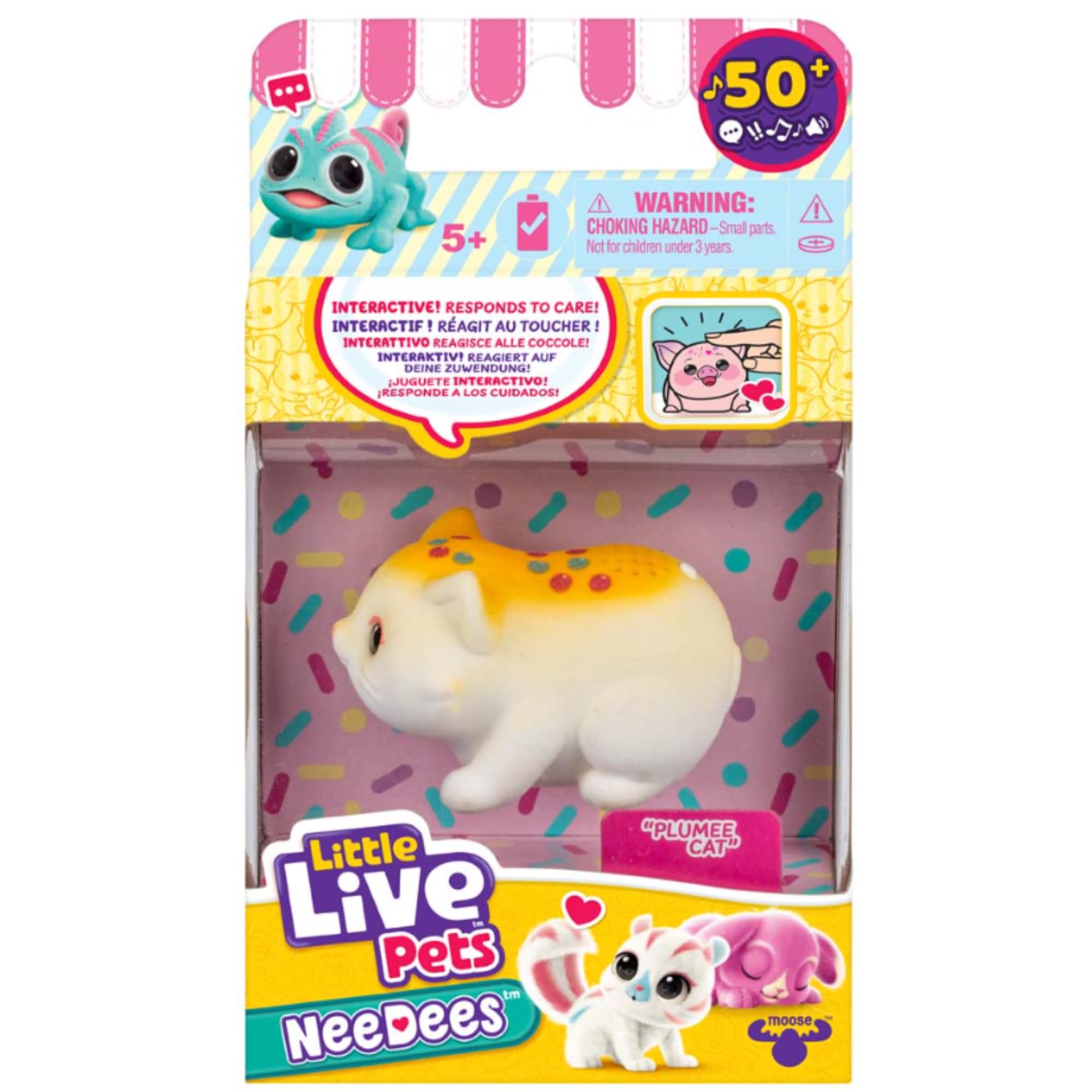 Little Live Pets NeeDees with 50+ Sounds & Reactions - (Candy Series - Plumee Cat)