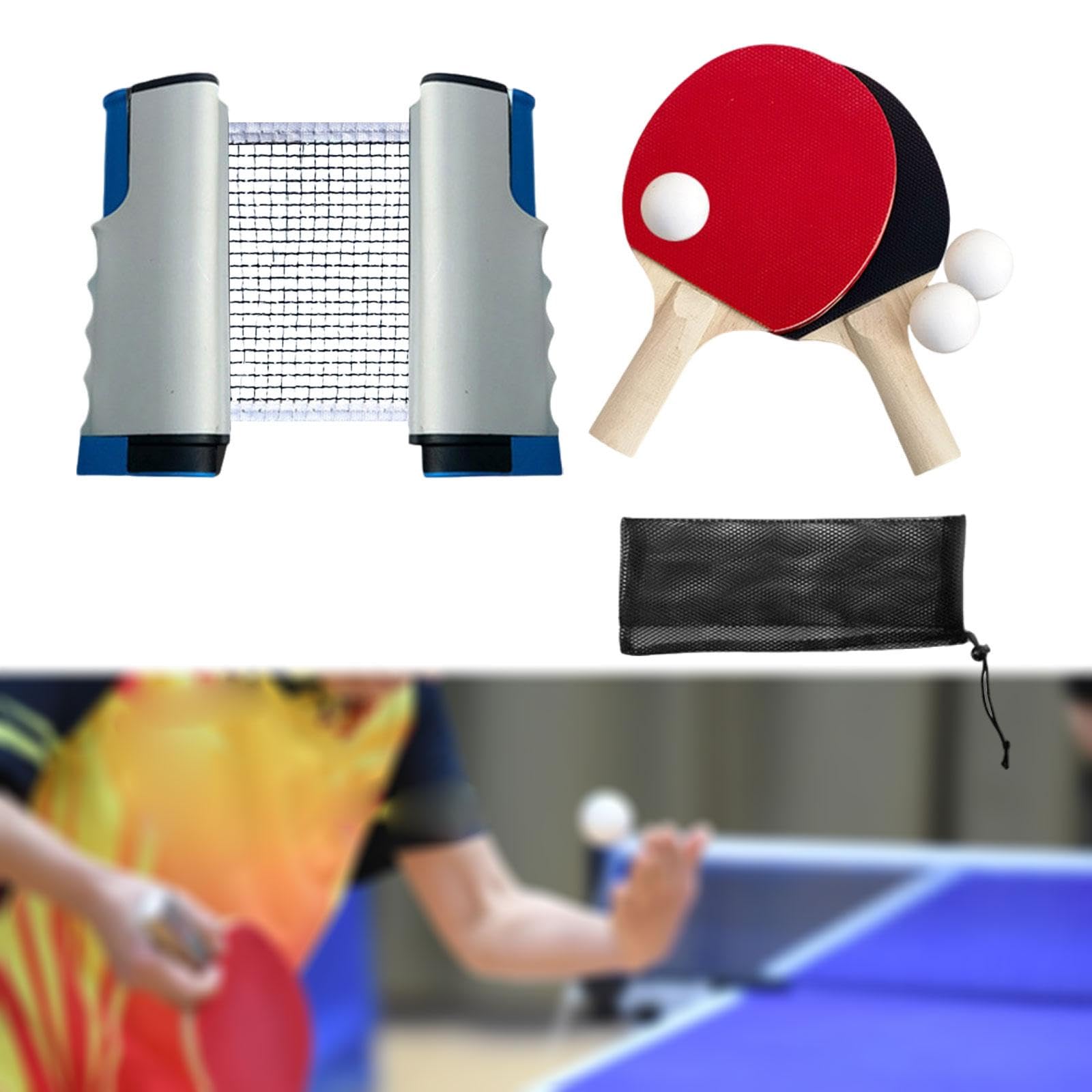 7 Pezzi Set Pong Include Racchette Rete Palline Borsa con Manico Ergonomico Materiale Solido Adatto a Regali Occasioni Sociali Allenamento Casa