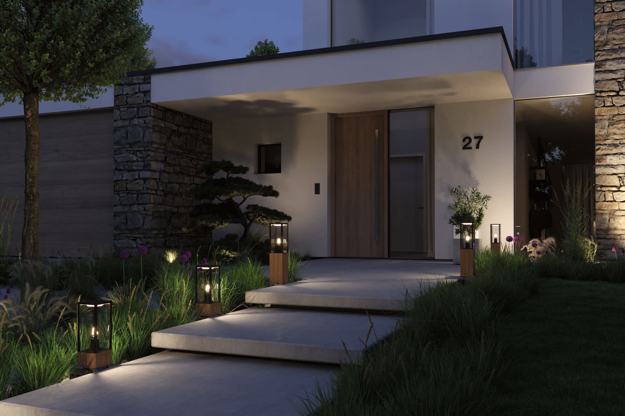 Paulmann 94676 Lampada LED per esterni oggetto luminoso Timba IP44 600mm paletto d’illuminazione senza lampadina angolare max. 60 W Outdoor legno E27