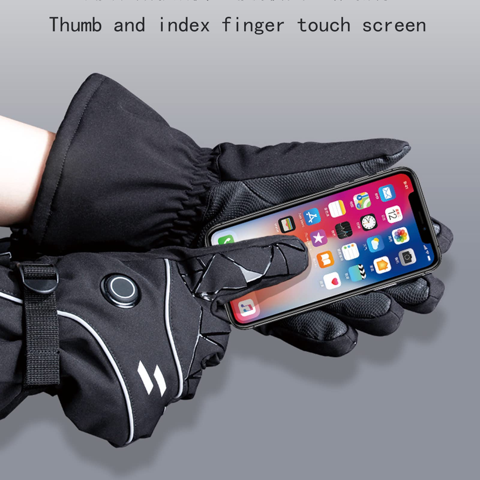 CHEWYNP Guanti riscaldati Guanti - Guanti da Sci elettrici per Uomini e Donne, Guanti Caldi Impermeabili, Guanti con Batteria Ricaricabile da 7,4 V per Moto, Sci, Pattinaggio, Pesca, campe