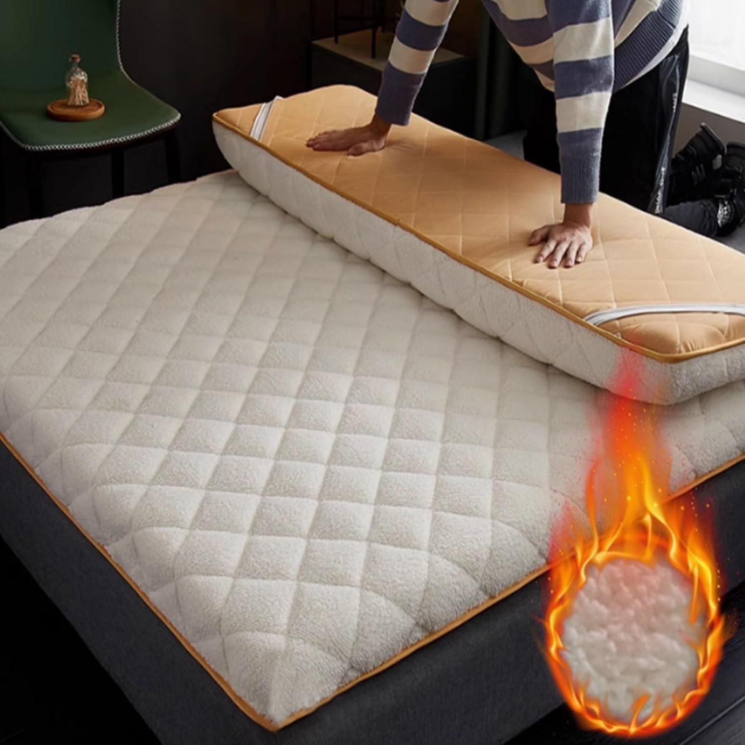 Japanese Floor Mattress,Portable futon Mattress,Folding Floor Mat Futon,Thick Cotton Futon Mattress Easy to Store,Mattress Full Size Winter Mattress Student Dormitory Full Mattress