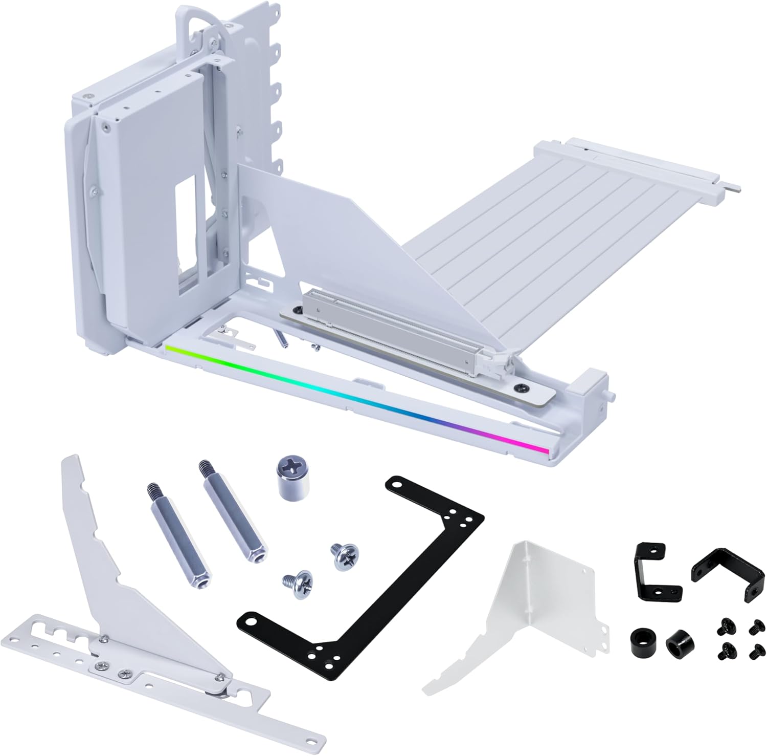 Lian Li ATX PC Case 4 Slots Vertical GPU Kit (VG4v4) - Premium Gen 5 Riser Cable PCI-E 5.0 x16-200mm, PCIe 3.0/4.0 Compatible, Adjustable Position - Fits Most PC Cases (VG4v4 White)