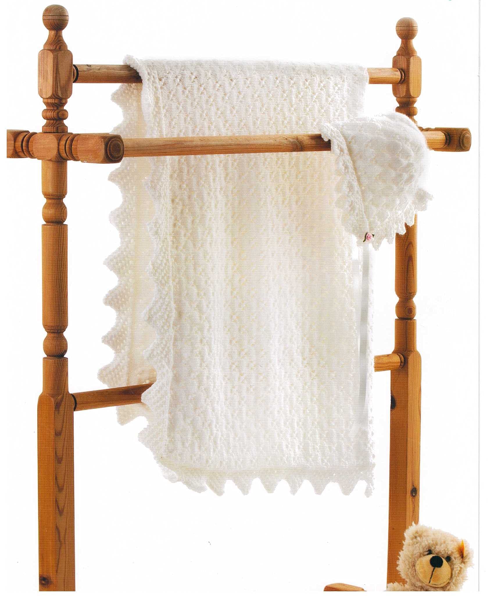 Wendy Blue Peter Pan 4Ply Baby Blanket & Bonnet Knitting Pattern P1252