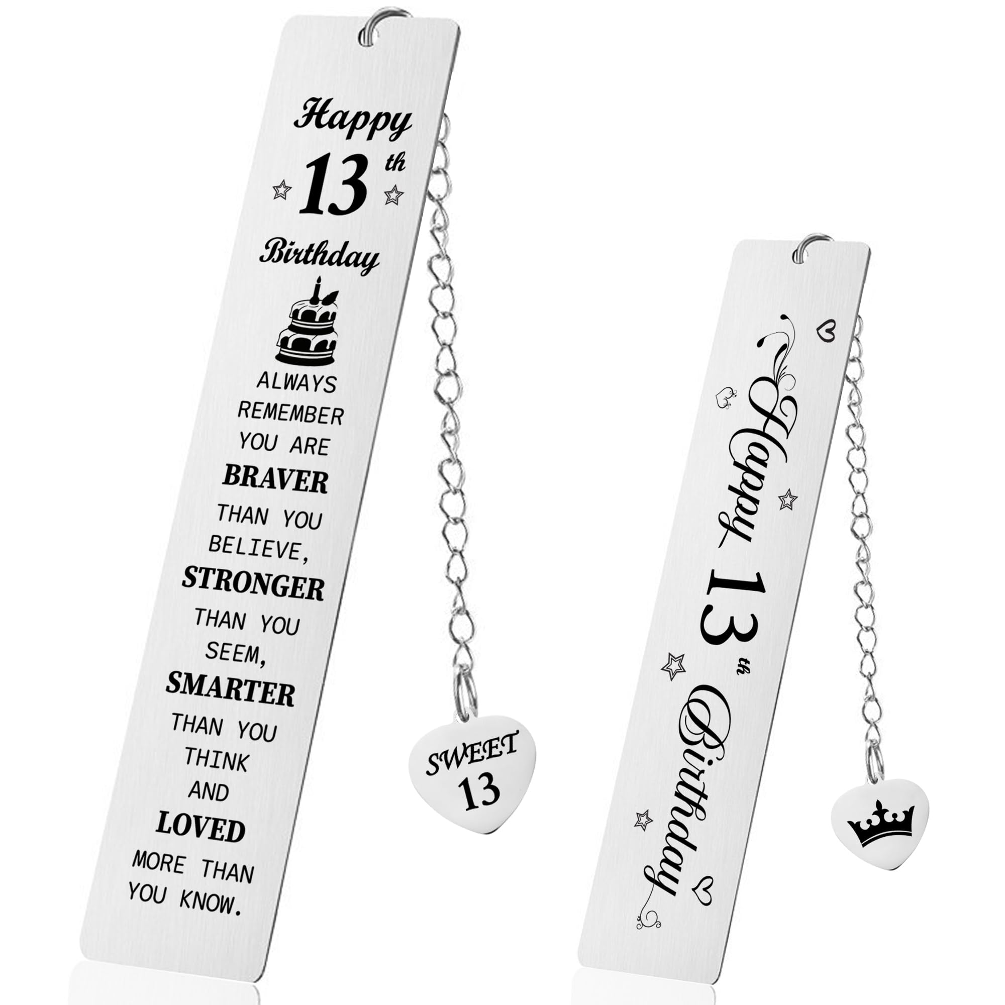 Happy 13th Birthday Inspirational Bookmark - Encouragement Gifts for 13 Year Old Girls Boys and Book Lovers, 13th Birthday Present Bookmarks for Daughter Son Grandchildren Sister Friend