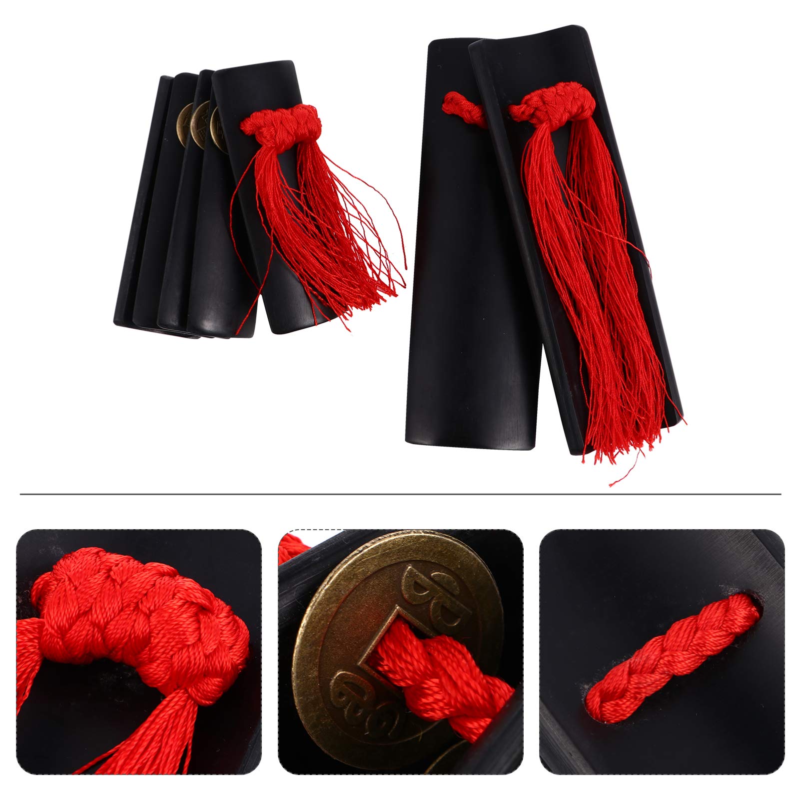 Allegro de bambú, badajo, badajo, instrumento de percusión, 1 par de instrumentos musicales de bambú de Kuaiban chino Castañuelas de percusión de mano tradicionales Instrumento de badajo for adu