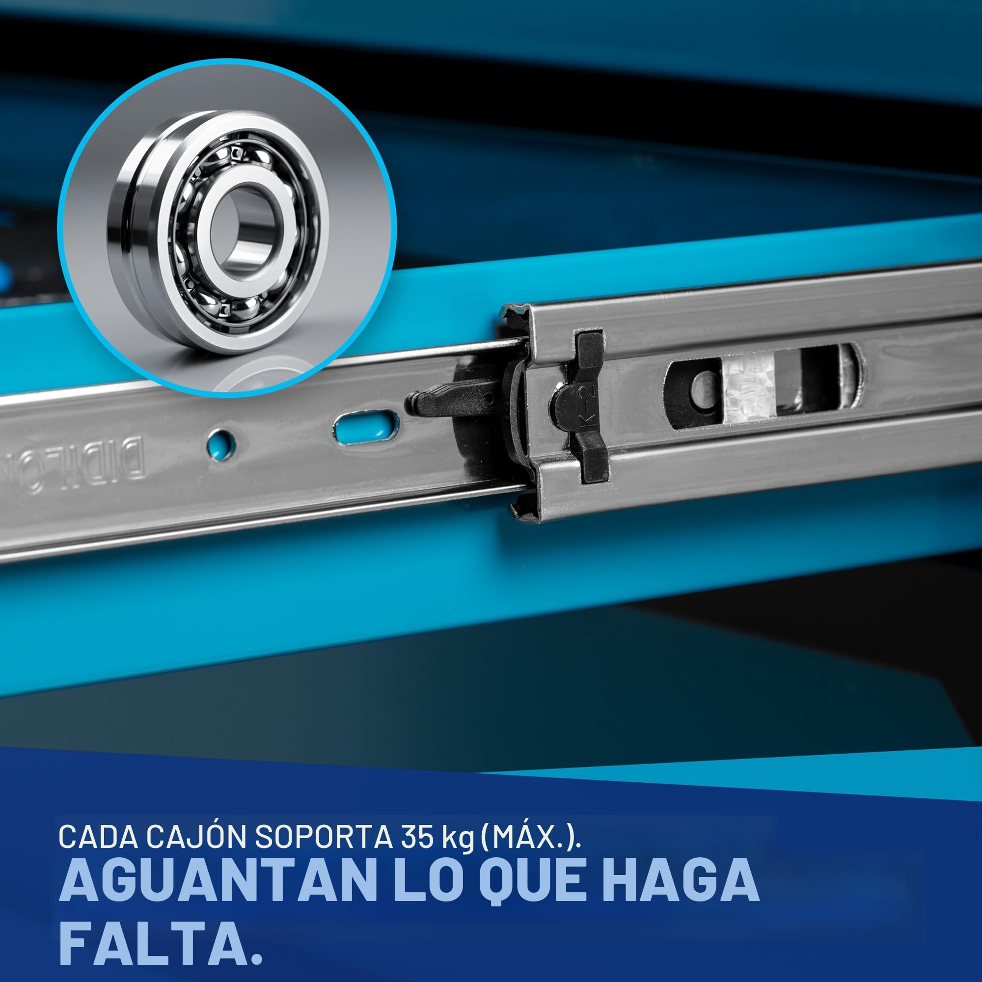 NTG Carro de Taller con 252 Herramientas, 7 cajones, cajón Cargo, Placa de Acero Inoxidable, con Cerradura
