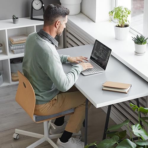 Miniatura 8 de Giantex Paquete de 10 cojines de espuma viscoelástica para silla, de 18 x 18 x 2 pulgadas, con funda de terciopelo y parte inferior antideslizante,