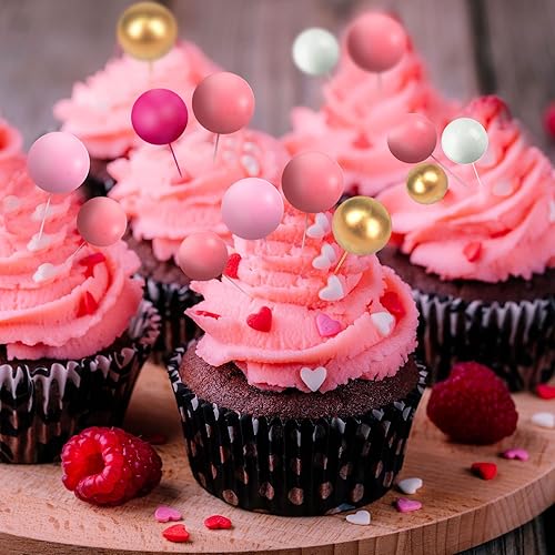 Miniatura 7 de 108 piezas de decoración para tartas de bolas, decoración para tartas de bricolaje, globos de espuma para cupcakes para hornear, decoración para