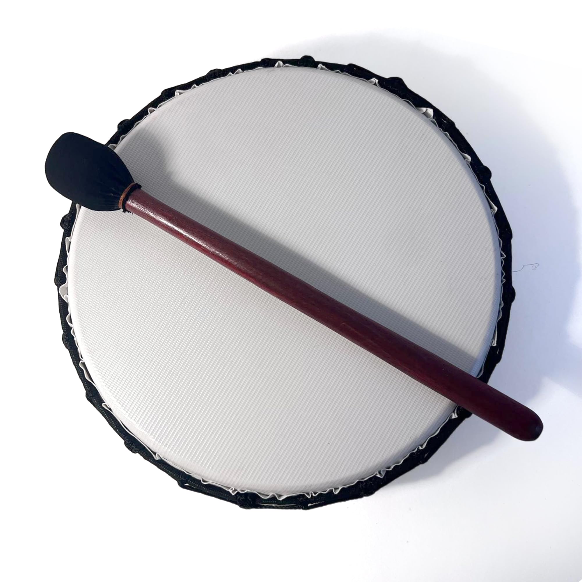 Mittlere 30 cm schamanische vegane Trommel mit Holzschlägel, Perkussionsinstrument mit tiefem Resonanzton