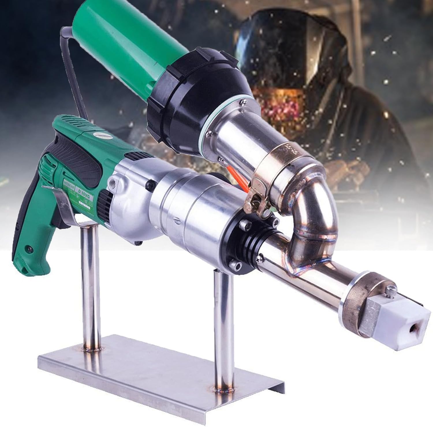 Handheld Plastic Extrusion Welding Machine Kit Hot Air Plastic Welder Gun Vinyl Weld Extruder Welder Machine, Welder Pistol Hot Air Tpo Welder Kit for Roofing