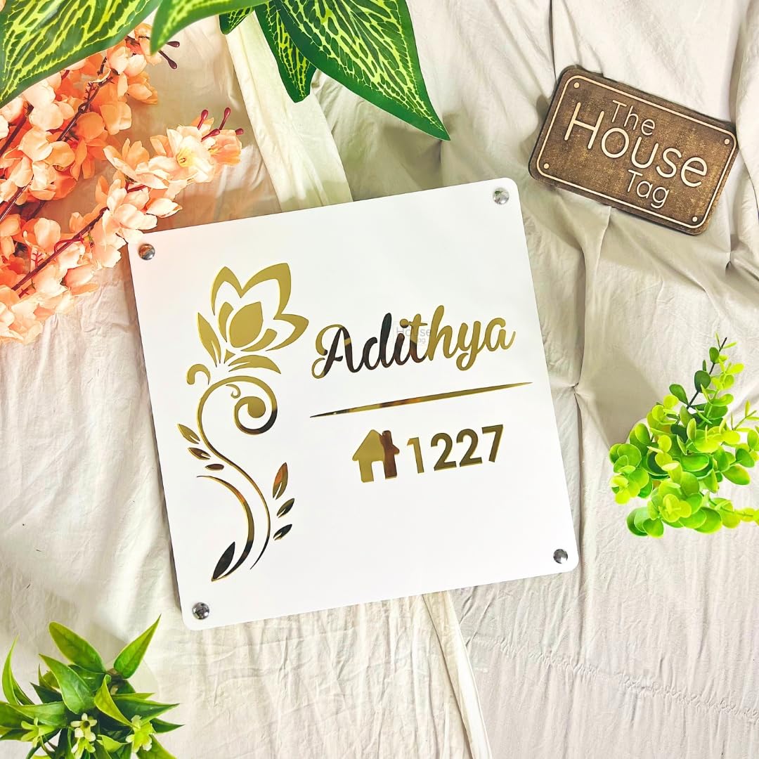 Name Plates for Home Entrance Outdoor | Water Weather Proof Matt Black Acrylic 30x15cm 3D Letters- Golden Letters, Ideal for Home, Office and Outdoor Entrances — Amazon image 12