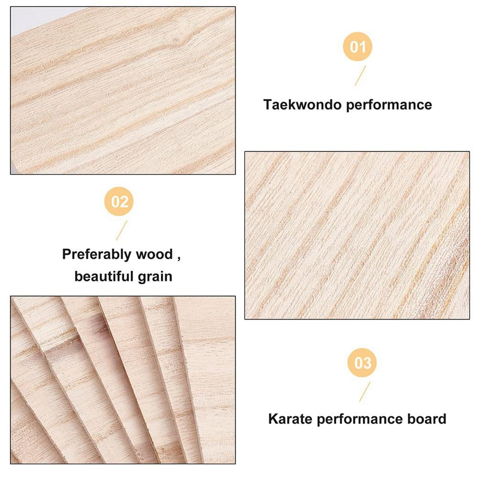10 Tavolette da Taekwondo, Tavolette da Rottura in Legno per Taekwondo per Bambini E Adulti, Accessori per Pugni, Attrezzatura per Calci, Tavolette da, Spessore 0.9 cm