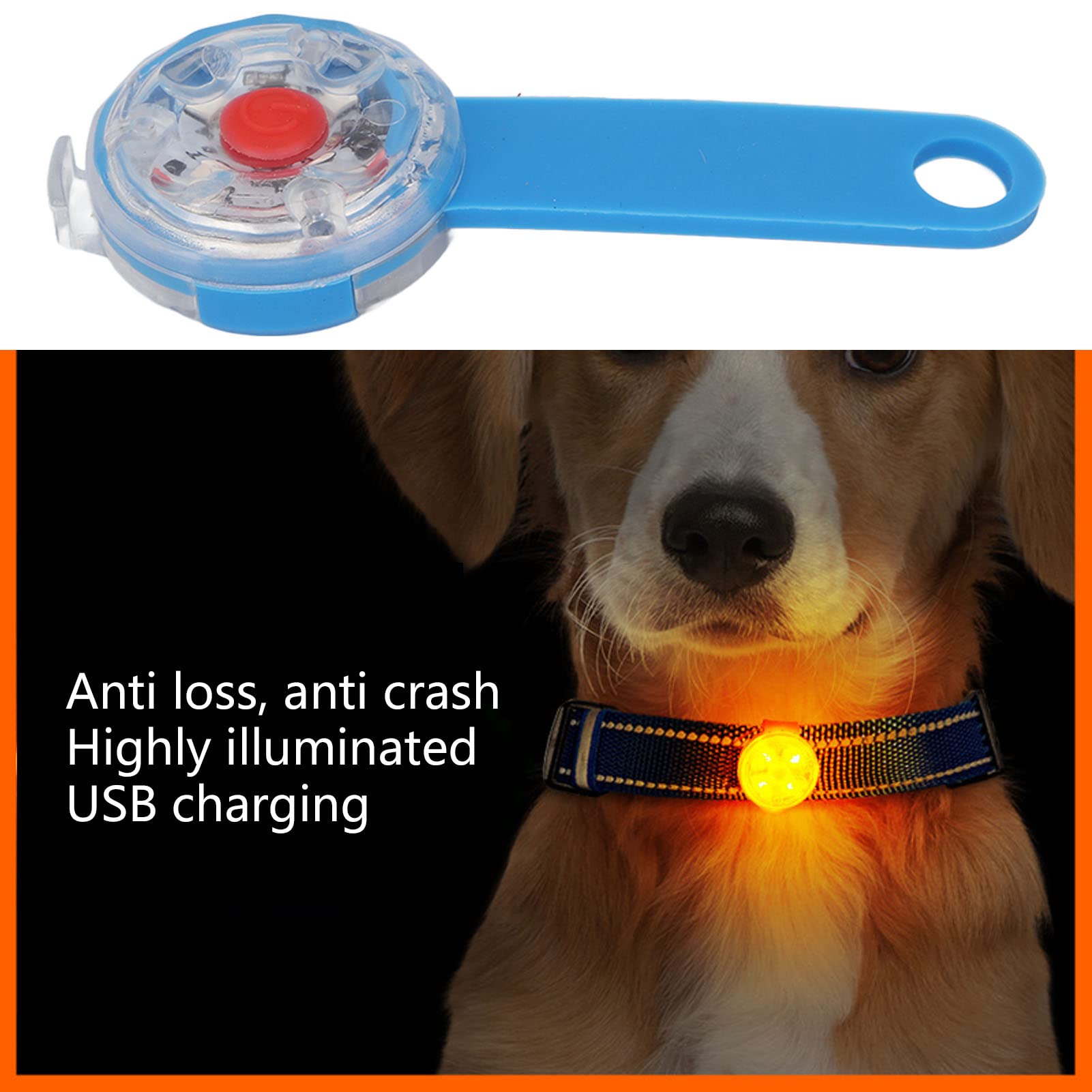 Dog Collar Light Pendant, Dog Collar Light LED High Light for Dog Running Light (Blue) - Image 3