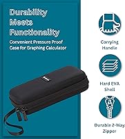 Vista 3 de Funda para calculadora gráfica, bolsa de almacenamiento, funda dura para transporte, color negro, Negro todo