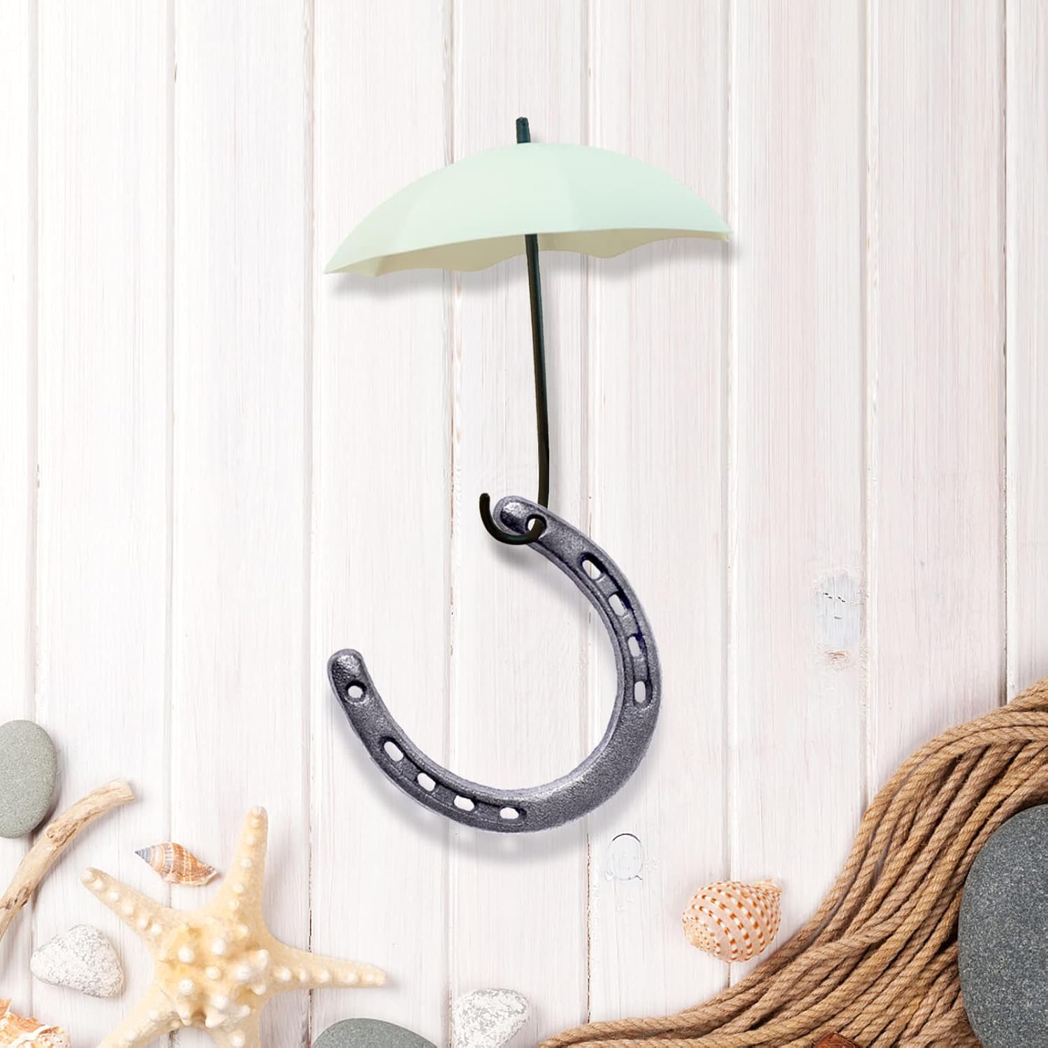 GGTYHAO 12PCS Cast Iron Horseshoe，for Good Lucky, Durable Cast Iron Medium Horseshoe 5 Holes On Each Side for Wall Hung