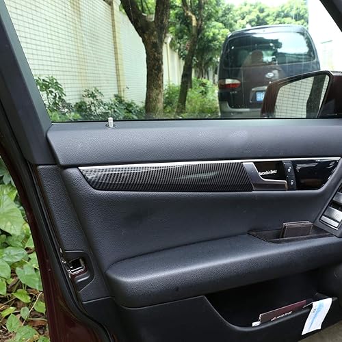 Miniatura 3 de CHEYA Cubierta del panel de la decoración de la puerta del interior del coche del ABS para Mercedes Benz Clase C W204 2008-2014 Auto Accessorie