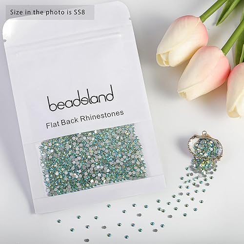 Vista 139 de Beadsland Diamantes de imitación de cristal con parte trasera plana, gemas redondas para arte de uñas y manualidades, pegamento fijo, violeta