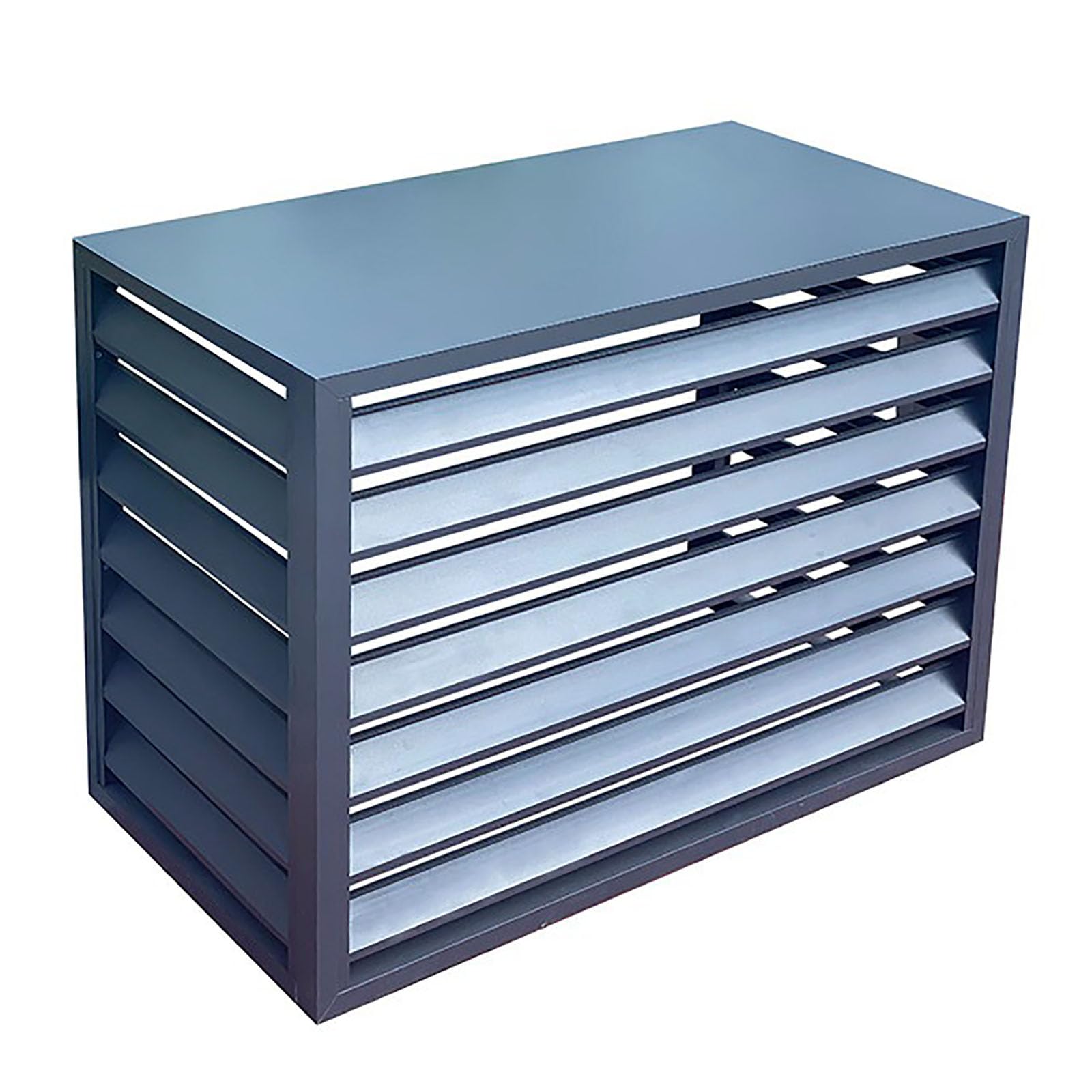 Outdoor Air Source Heat Pump Cover Condenser Protective Aluminum Mini-Split Condenser Cover Ideal for Plant Stand and Concealing Ac Unit (4sides-Grey,110x60x80cm)