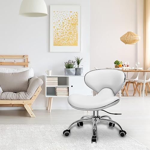 Vista 9 de Silla de pedicura para tecnología de uñas, altura ajustable, tipo reloj de arena ergonómico, soporte de espalda giratorio, perfecto para masajes