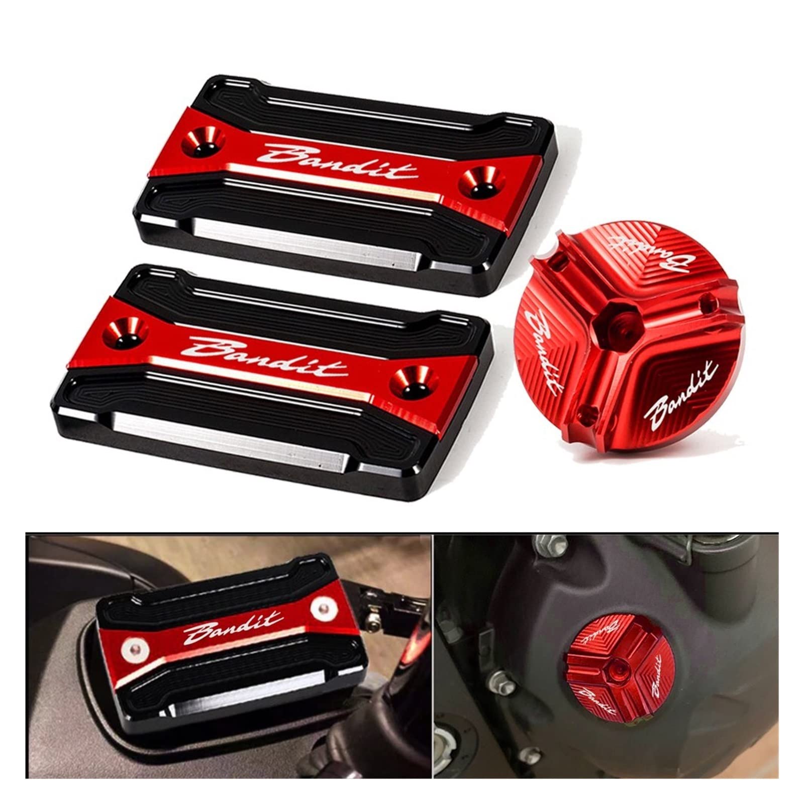 Serbatoio Liquido Freno Per SUZUKI BANDIT S650 S 650 1250 1250S Bandit 1200 1200S 1200N Coperchio Del Serbatoio Del Liquido Dei Freni Per Moto Tappo Del Serbatoio Dell'olio Motore ( Colore : ROSSO )