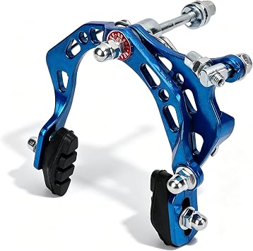 Bike Brake Caliper, Aluminum Alloy Bicycle Universal Front Brakes Kit C Type Cycling Side Pull Accessory for Motorcycle, Mountain Bike Blue