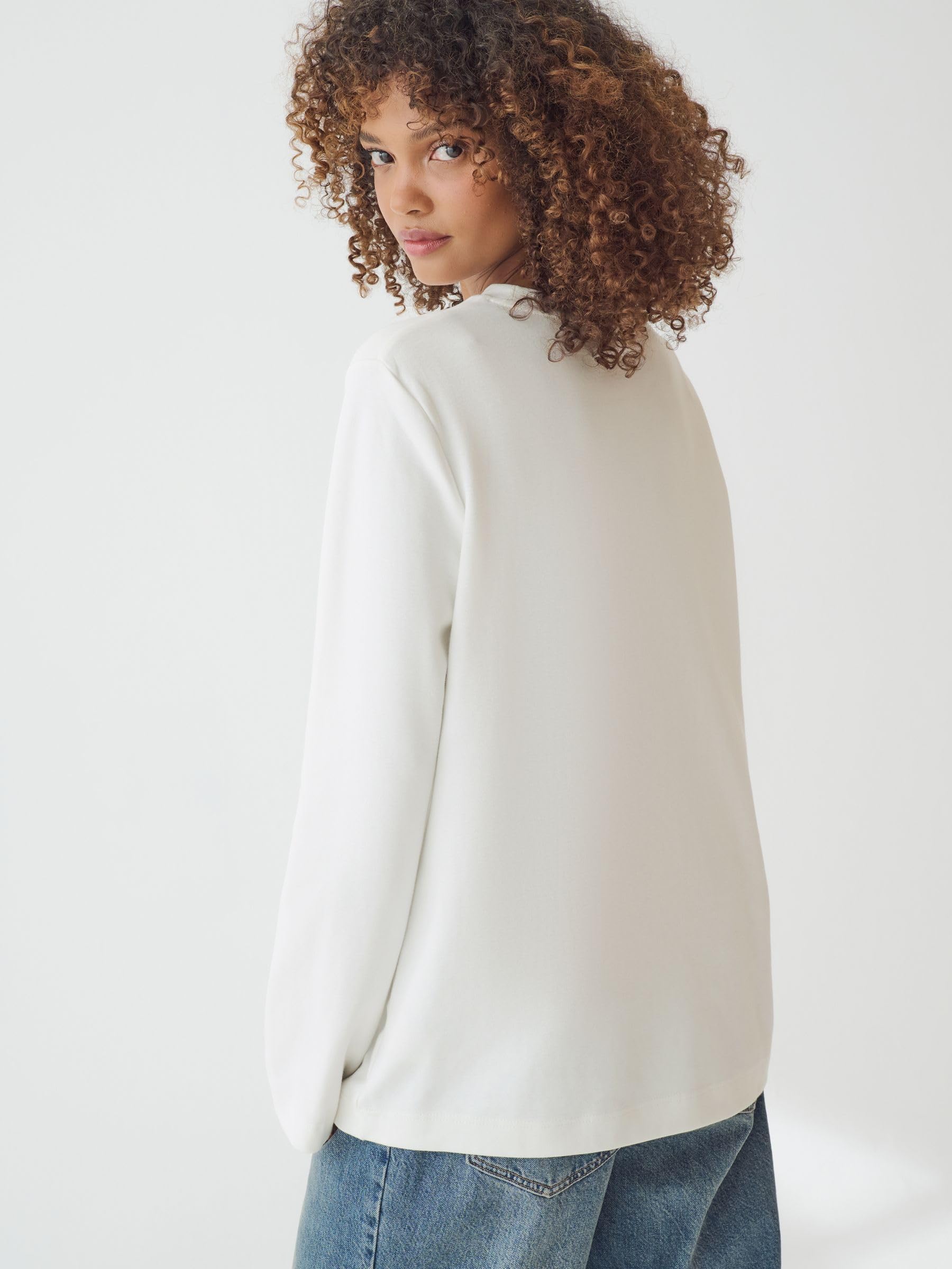 NEXT Femme Lot de 2 t-Shirts Ras du Cou épais à Manches Longues | Coupe standard