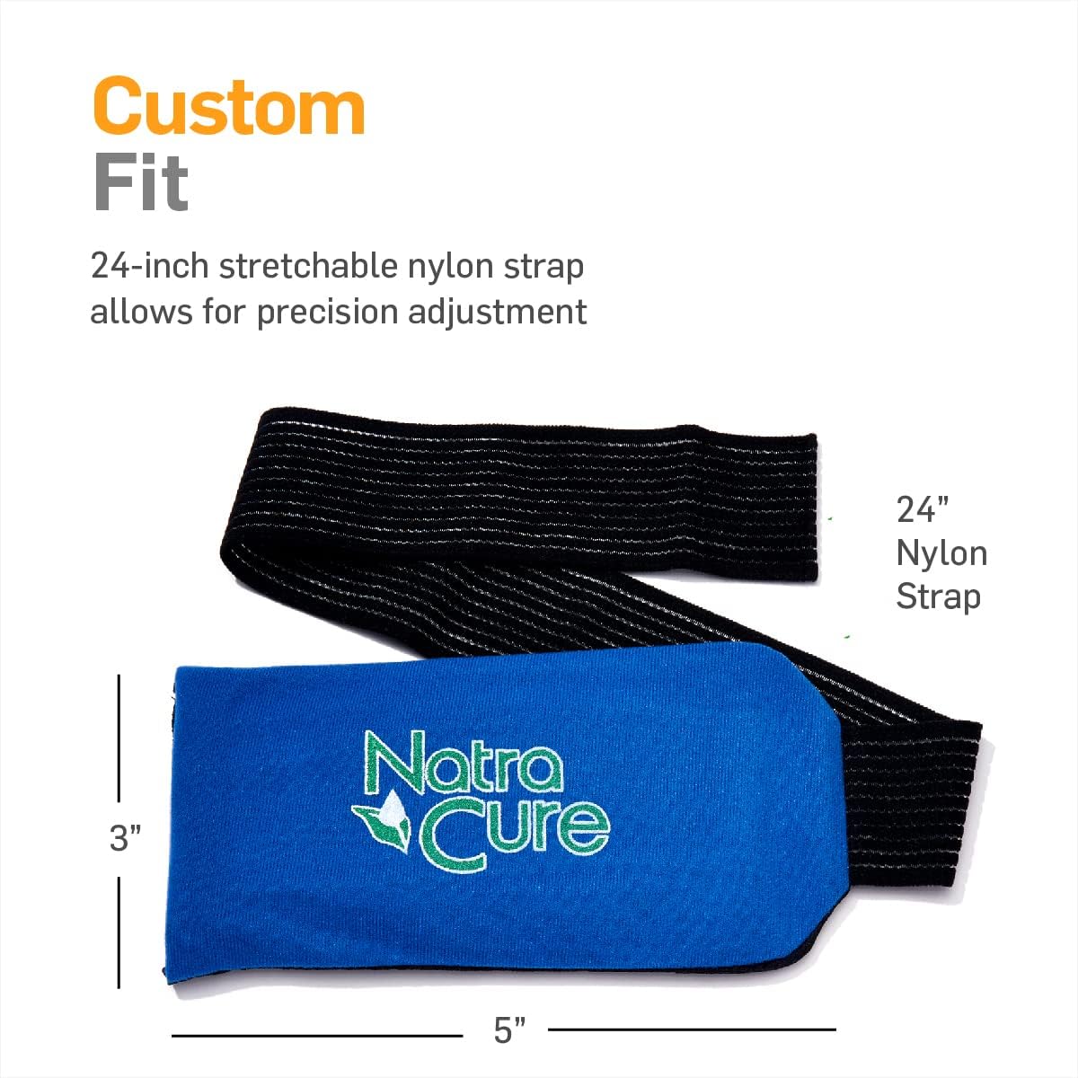 NatraCure Universal Cold Pack Ice Wrap – 1 Ice Pack Compress w/ 1 Sleeve - 5" x 10" Pouch, Holder with 24" Nylon Strap and 1 Clay Pack, Reusable for Injuries to Arm, Wrist, Foot, Elbow, Knee, Ankle