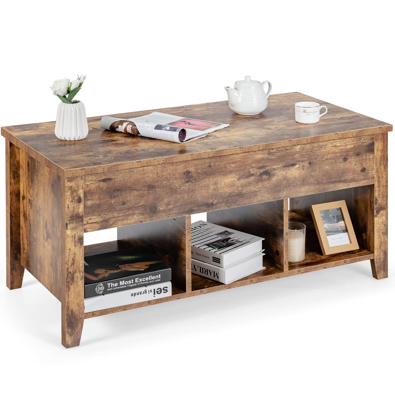 Buy Tangkula Lift Top Coffee Table, Wood Home Living Room Modern Lift