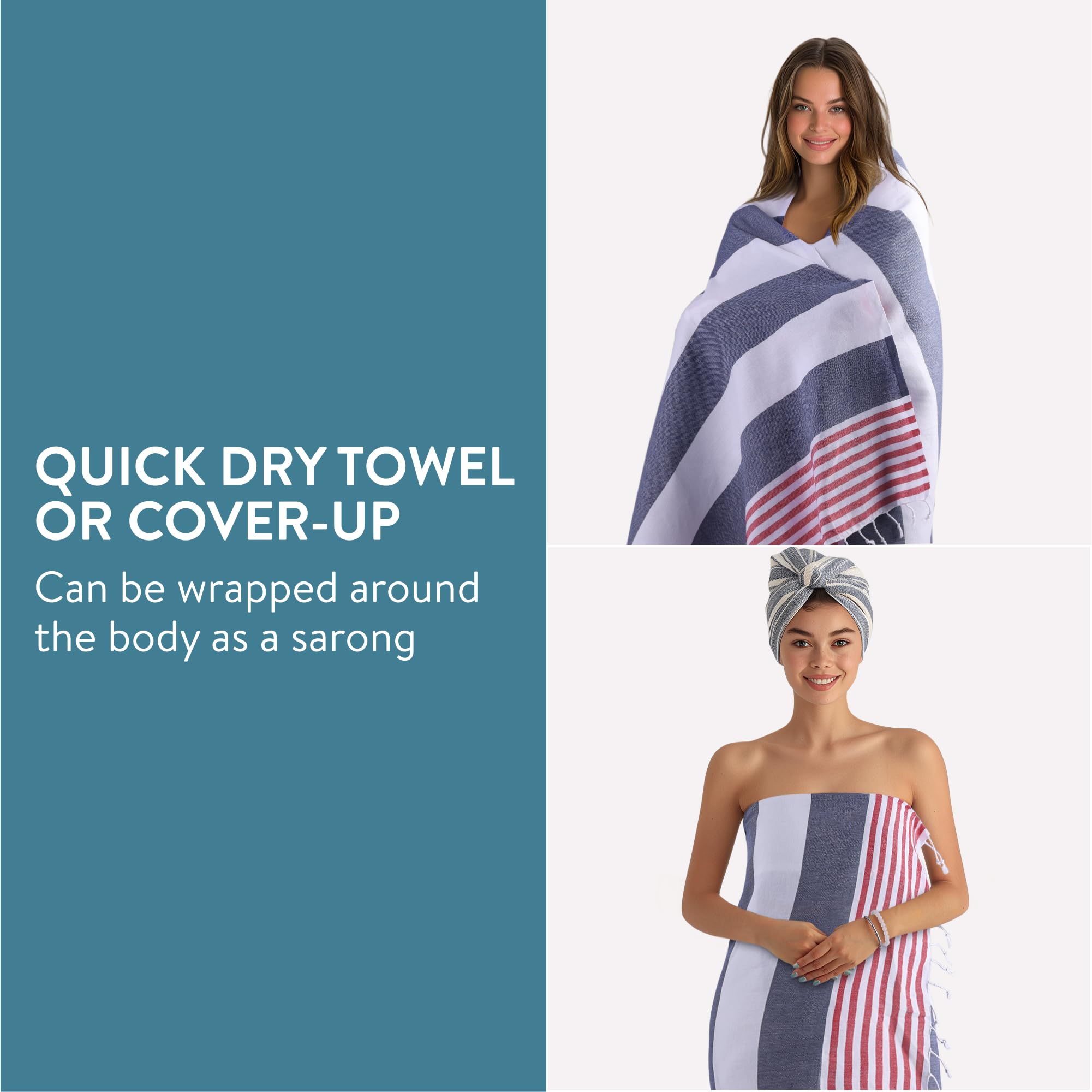 Fouta Eponge FEBE Serviette De Plage, Serviette De Bain, En Coton, Vert, 180 X 80 Cm, Ultra Lu00e9gu00e8re, Avec Nouu00e9e U00e0 La Main, Serviette De Hammam, De Sauna, De Pique- Nique, Serviette