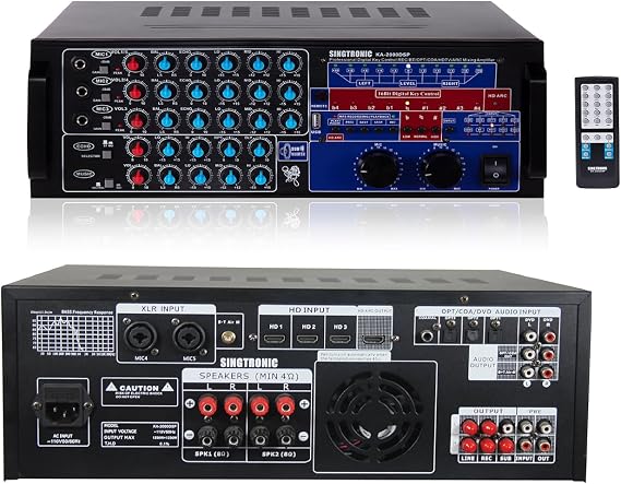 SINGTRONIC KA-2000DSP 3000W Professional Karaoke Mixing Amplifier | HDMI, Bluetooth, DSP Equalizer & Recording | DJ/KJ Digital Sound System