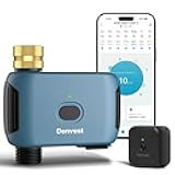 WiFi Water Timer with Brass Inlet, 1 Zone Smart Sprinkler Timer for Garden Hose Faucet, Hose Timers with WiFi Hub, Up to 20 Watering Plans, APP & Voice Control, Compatible with Alexa