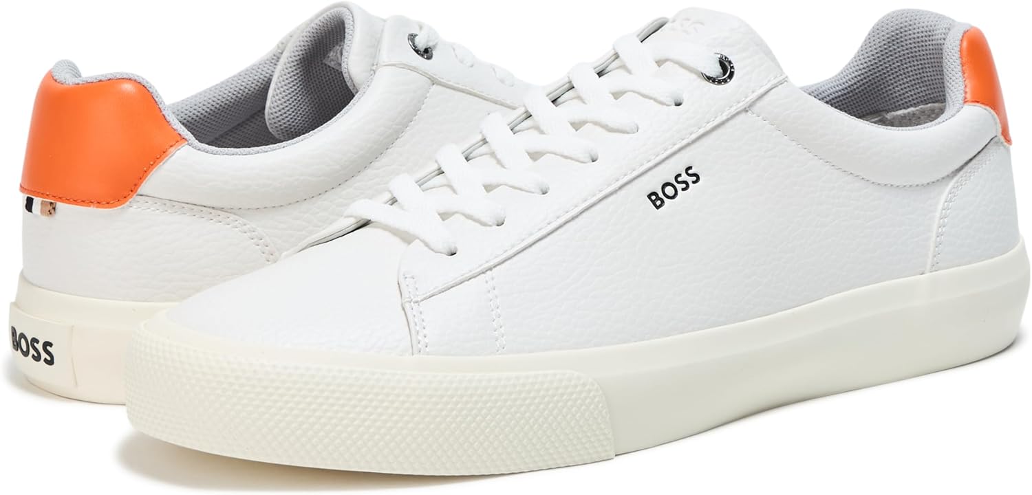 BOSS Men's Aiden Logo Block Leather Low Top Sneakers - Image 3