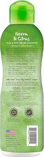 Miniatura 2 de TropiClean - Champús para mascotas fabricados en Estados Unidos, Alivio de mordeduras de pulgas, Transparente